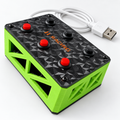 J1 Green-Cage USB Sim Racing Button Box - 6 Red & Black Buttons