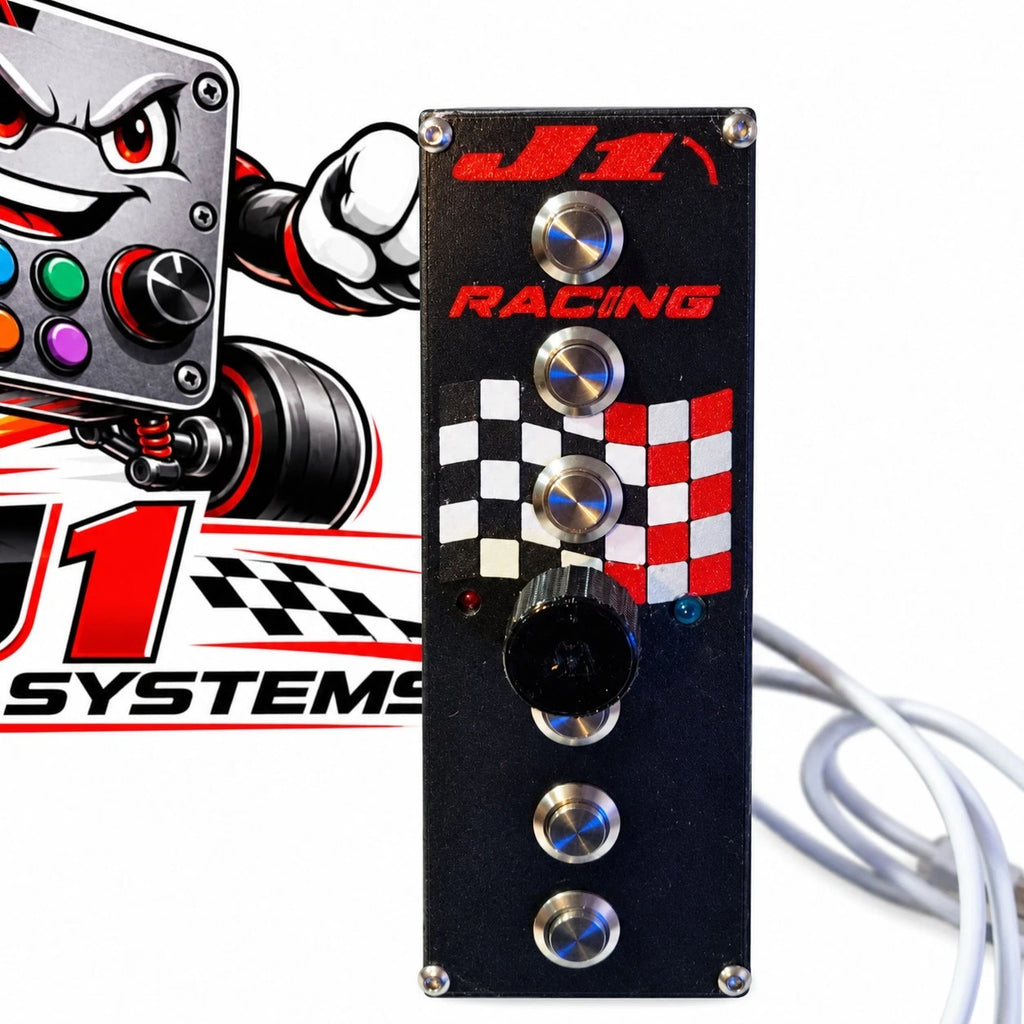 J1 Racing SS V4 Vertical USB Button Box – 6 Buttons + Rotary Encoder