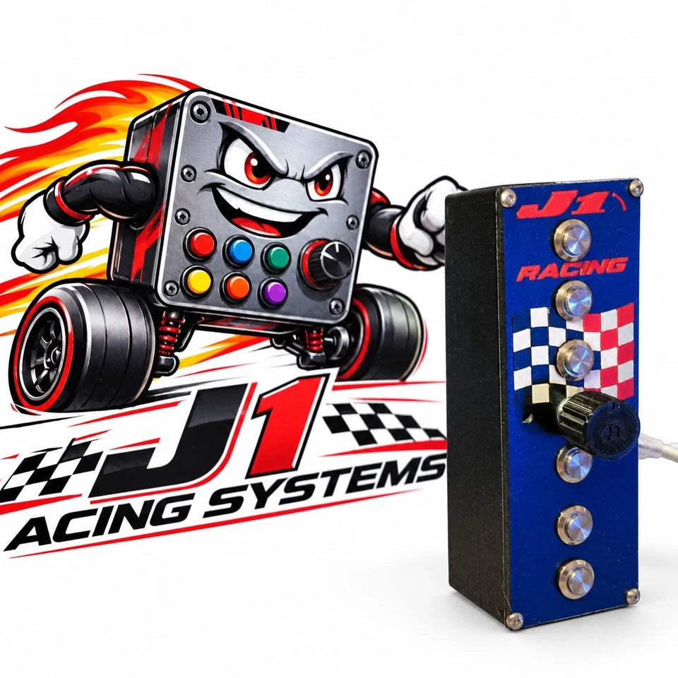 J1 Racing SS V4 Vertical USB Button Box – 6 Buttons + Rotary Encoder