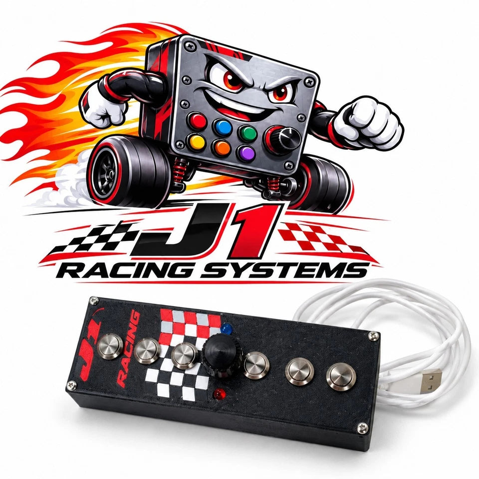 J1 Racing SS V4 Vertical USB Button Box – 6 Buttons + Rotary Encoder