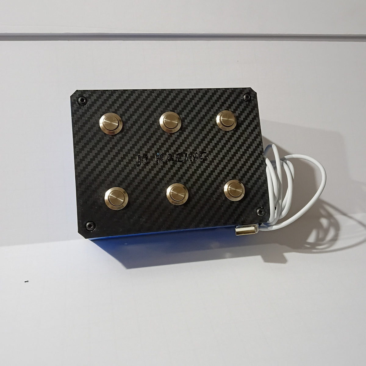 J1 Blue-Cage USB Sim Racing Button Box - 6 Metal Buttons