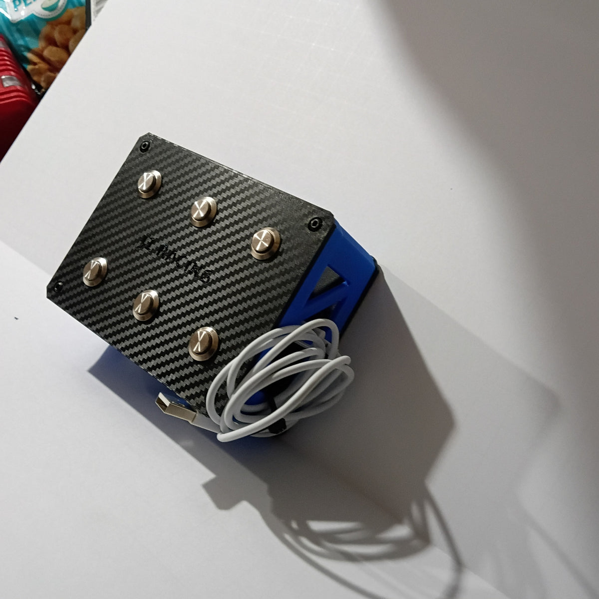 J1 Blue-Cage USB Sim Racing Button Box - 6 Metal Buttons