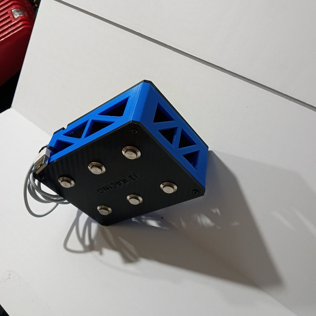 J1 Blue-Cage USB Sim Racing Button Box - 6 Metal Buttons