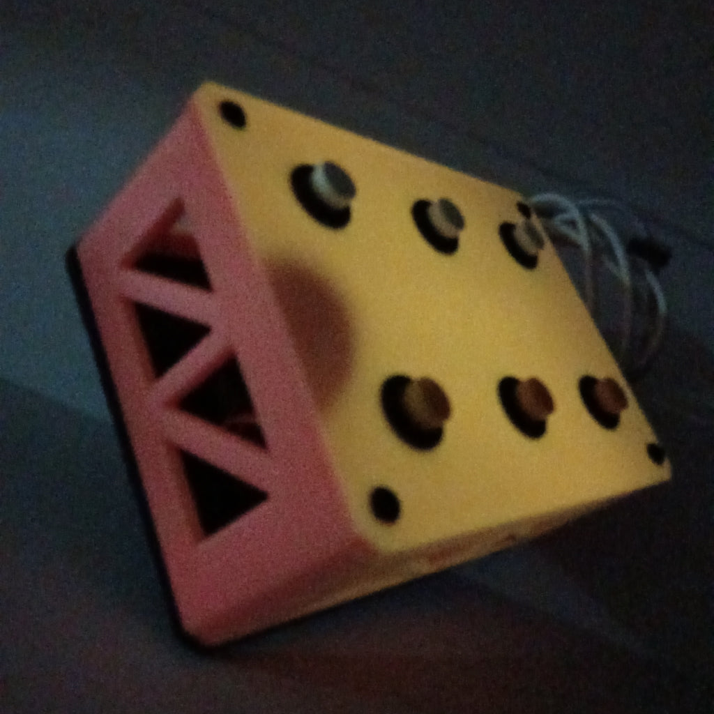 J1 Pink-to-Yellow Glow USB Sim Racing Button Box - 6 Buttons