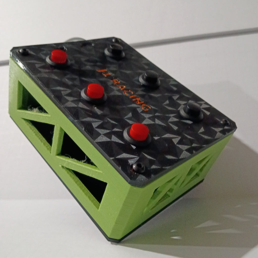 J1 Green-Cage USB Sim Racing Button Box - 6 Red & Black Buttons