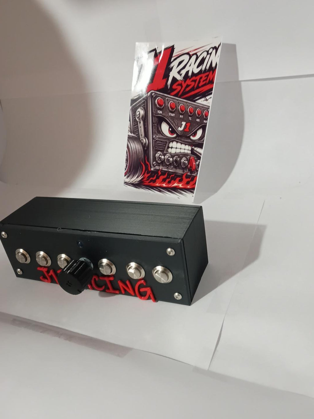 J1 Racing Systems S6 Premium – Sim Racing Button Box w/ Rotary Encoder & Active LED Feedback