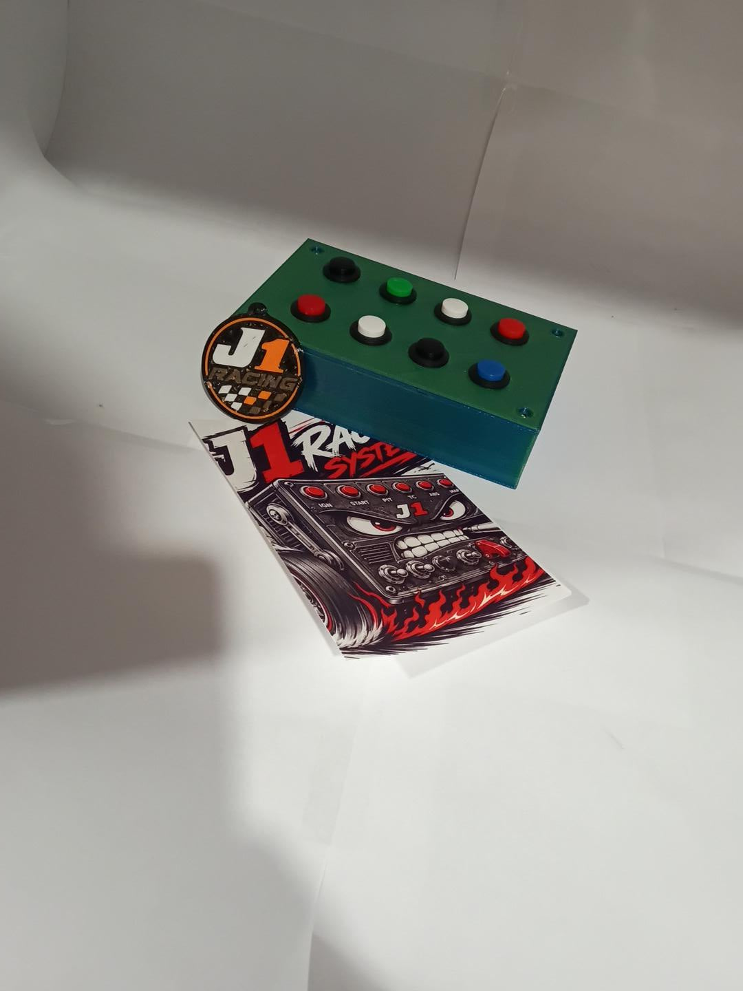 J1 Racing Systems Base Model – 8-Button USB Sim Racing Controller – Green Custom Color