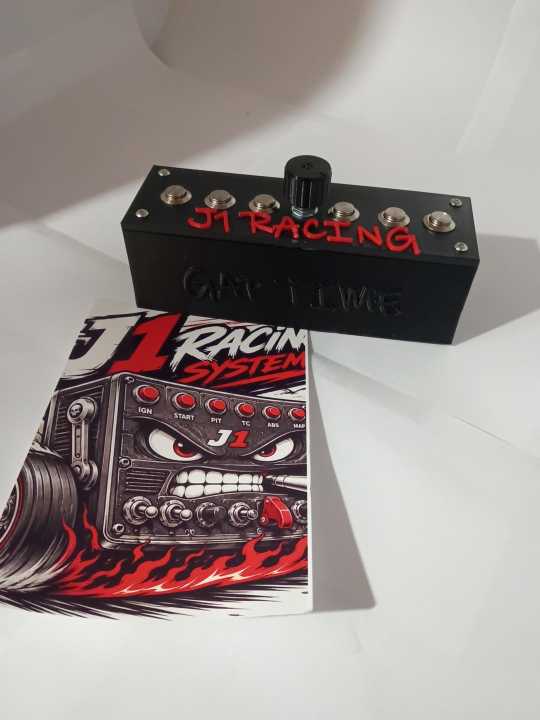 J1 Racing Systems S6 Premium – Sim Racing Button Box w/ Rotary Encoder & Active LED Feedback