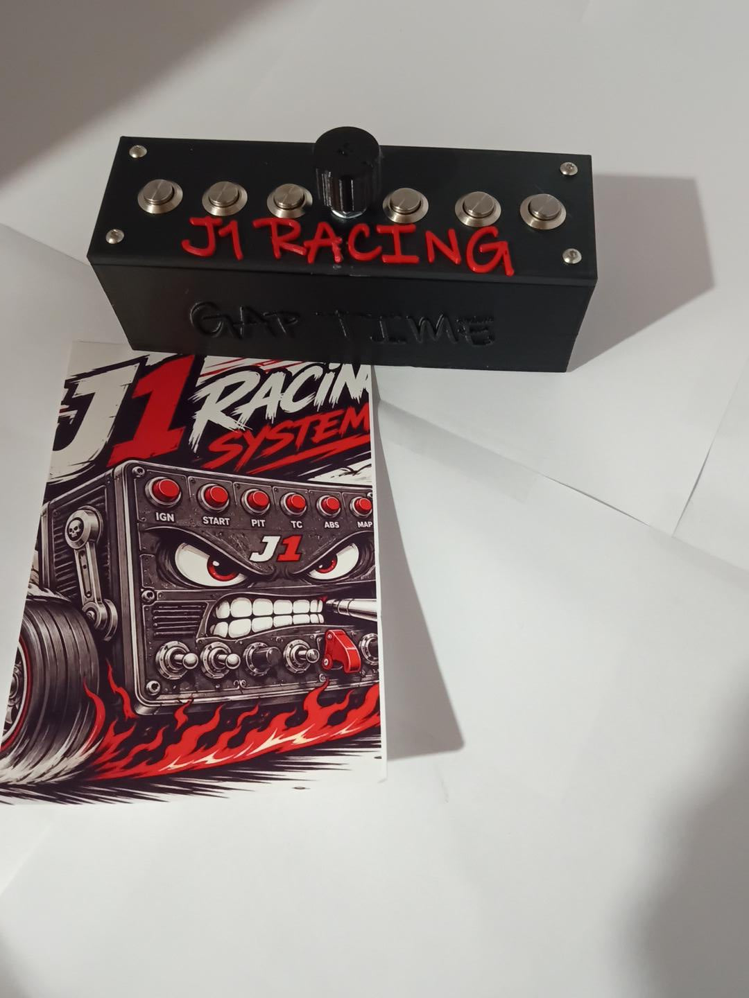 J1 Racing Systems S6 Premium – Sim Racing Button Box w/ Rotary Encoder & Active LED Feedback