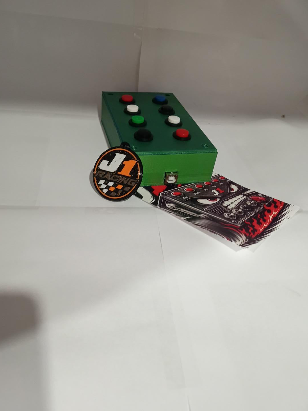 J1 Racing Systems Base Model – 8-Button USB Sim Racing Controller – Green Custom Color