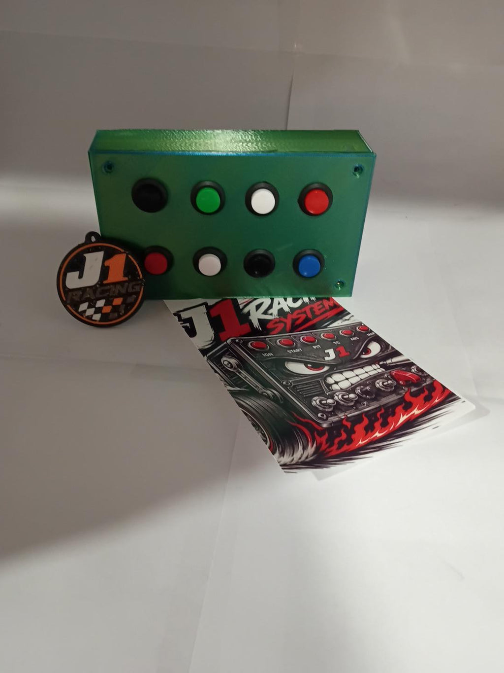J1 Racing Systems Base Model – 8-Button USB Sim Racing Controller – Green Custom Color